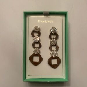 BAUBLE BAR striking pierced crystal-wood earrings